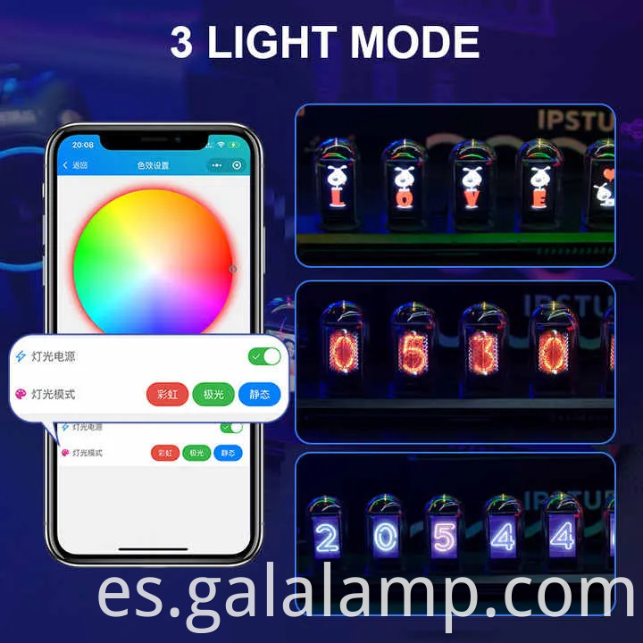 Elegante reloj de tubo brillante para la decoración del hogar y la oficina